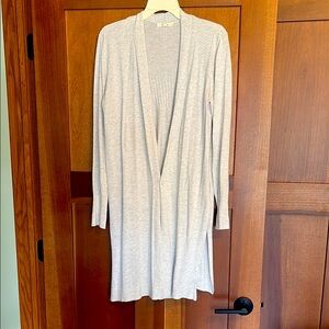 Light Gray Open Front Cardigan